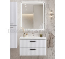 Мебель для ванной комнаты BelBagno Due 80 ручки матовый темный никель, bianco lucido