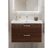 Тумба с раковиной BelBagno Due 80 ручки хром полированный, noce