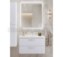 Мебель для ванной комнаты BelBagno Due 80 ручки хром полированный, белый металлик