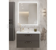 Мебель для ванной комнаты BelBagno Due 80 ручки матовый атласный никель, оружейная сталь