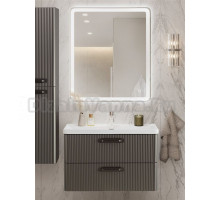 Мебель для ванной комнаты BelBagno Due 80 ручки матовый темный никель, оружейная сталь