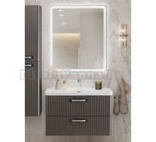 Мебель для ванной комнаты BelBagno Due 80 ручки хром полированный, оружейная сталь