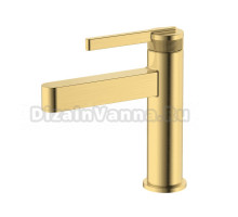 Смеситель для раковины Герания DQ Bonn DA1702107 монолитный излив, латунь, матовое золото