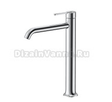 Смеситель высокий для накладной раковины чаши Германия  DQ Köln DA1752001 монолитный излив, латунь, хром