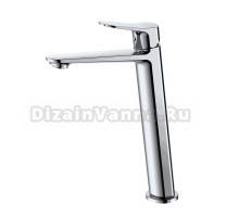 Смеситель высокий для накладной раковины чаши Германия  DQ Leipzig DA1762001 монолитный излив, латунь, хром