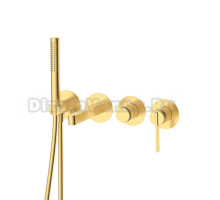 Смеситель для ванны настенный 4 отверстия Германия DQ Bonn DA1704807 мат.золото