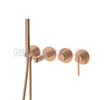 Смеситель для ванны настенный 4 отверстия Германия DQ Bonn DA1704833 браш.роз.золото