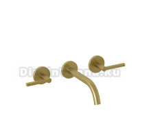 Смеситель для раковины Kludi Nova Fonte Puristic 20144N015 С ВНУТРЕННЕЙ ЧАСТЬЮ, брашированное золото PVD