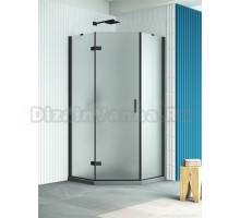 Душевой уголок Vegas Glass AFA-Pen Retta 100 02М 10 L профиль матовый черный, стекло сатин