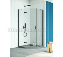 Душевой уголок Vegas Glass AFA-Pen Retta 100 02М 01 L профиль матовый черный, стекло прозрачное