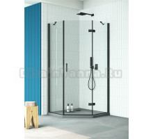 Душевой уголок Vegas Glass AFA-Pen Retta 90 02М 01 R профиль матовый черный, стекло прозрачное