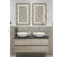 Мебель для ванной комнаты BelBagno Kraft 120 для двоих, с двумя чашами, 4 ящика, rovere galifax bianco