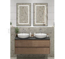 Мебель для ванной комнаты BelBagno Kraft 120 для двоих, с двумя чашами, 4 ящика, rovere tabacco