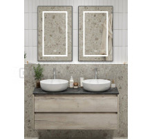 Мебель для ванной комнаты BelBagno Kraft 120 для двоих, с двумя чашами, 2 ящика, rovere galifax bianco