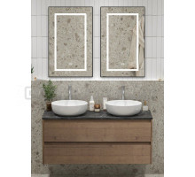 Мебель для ванной комнаты BelBagno Kraft 120 для двоих, с двумя чашами, 2 ящика, rovere tabacco