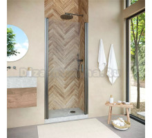 Душевая дверь в нишу Vegas Glass EP Novo 85 11 01 профиль оружейная сталь, стекло прозрачное