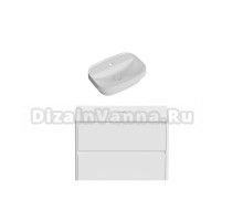 Тумба с раковиной Allen Brau Gravity 100 2 ящика, матовый белый, столешница белая, раковина Fantasy Sphere 55x40, белая