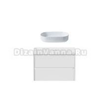 Тумба с раковиной Allen Brau Gravity 100 2 ящика, матовый белый, столешница белая, раковина Fantasy Oval 55, белая
