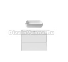 Тумба с раковиной Allen Brau Gravity 100 2 ящика, матовый белый, столешница белая, раковина Fantasy Quad 50, белая