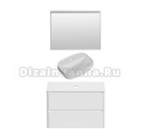 Мебель для ванной комнаты Allen Brau Gravity 100 2 ящика, матовый белый, столешница белая, раковина Fantasy Sphere 55х40, белая