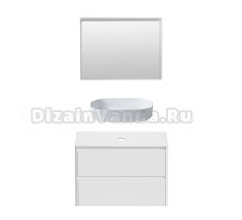 Мебель для ванной комнаты Allen Brau Gravity 100 2 ящика, матовый белый, столешница белая, раковина Fantasy Oval 55, белая