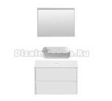 Мебель для ванной комнаты Allen Brau Gravity 100 2 ящика, матовый белый, столешница белая, раковина Fantasy Quad 50, белая