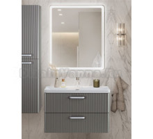 Мебель для ванной комнаты BelBagno Due 80 ручки белые, сатин