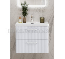 Тумба с раковиной BelBagno Due 50 ручки белые, bianco lucido