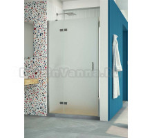 Душевая дверь в нишу Vegas Glass AFP Retta 120 08 10 L профиль глянцевый хром, стекло сатин