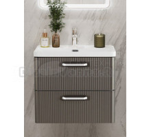 Тумба с раковиной BelBagno Due 50 ручки белые, оружейная сталь