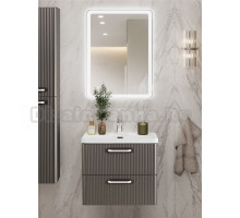 Мебель для ванной комнаты BelBagno Due 50 ручки белые, оружейная сталь