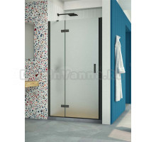 Душевая дверь в нишу Vegas Glass AFP Retta 120 02М 10 L профиль матовый черный, стекло сатин