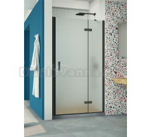 Душевая дверь в нишу Vegas Glass AFP Retta 95 02М 10 R профиль матовый черный, стекло сатин