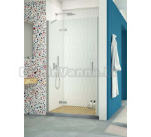 Душевая дверь в нишу Vegas Glass AFP Retta 120 07 01 L профиль матовый хром, стекло прозрачное