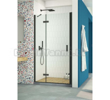 Душевая дверь в нишу Vegas Glass AFP Retta 120 02М 01 L профиль матовый черный, стекло прозрачное