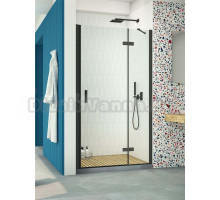 Душевая дверь в нишу Vegas Glass AFP Retta 95 02М 01 R профиль матовый черный, стекло прозрачное