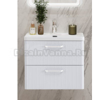 Тумба с раковиной BelBagno Due 60 ручки белые, bianco lucido