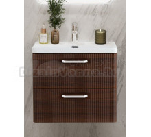 Тумба с раковиной BelBagno Due 60 ручки белые, noce