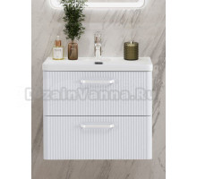 Тумба с раковиной BelBagno Due 60 ручки белые, белый металлик