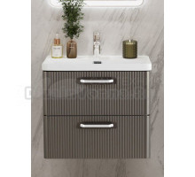 Тумба с раковиной BelBagno Due 60 ручки белые, оружейная сталь