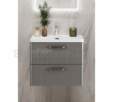 Тумба с раковиной BelBagno Due 60 ручки матовый атласный никель, сатин