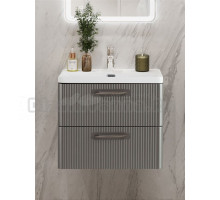 Тумба с раковиной BelBagno Due 60 ручки сатиновый никель, сатин