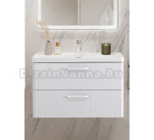 Тумба с раковиной BelBagno Due 80 ручки белые, bianco lucido