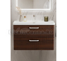 Тумба с раковиной BelBagno Due 80 ручки белые, noce