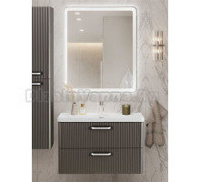 Мебель для ванной комнаты BelBagno Due 80 ручки белые, оружейная сталь