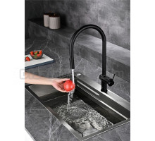 Смеситель для кухни AQUAme Cucina с выдвижным изливом AQM9901MB