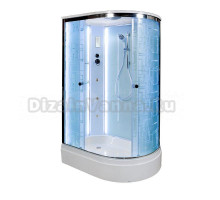 Душевая кабина DTO D EM2712LLED+GM профиль хром, стекло матовое с узором