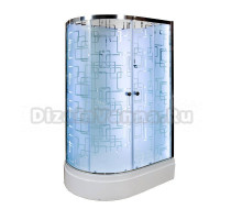 Душевая кабина DTO D EM2712RNLED+GM профиль хром, стекло матовое с узором