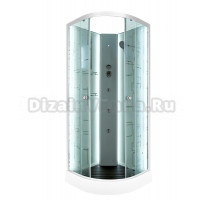 Душевая кабина DTO D EM1580NLED+GM профиль хром, стекло матовое с узором