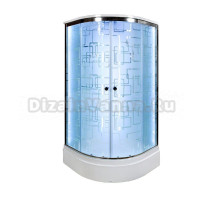 Душевая кабина DTO D EM2780LED профиль хром, стекло матовое с узором